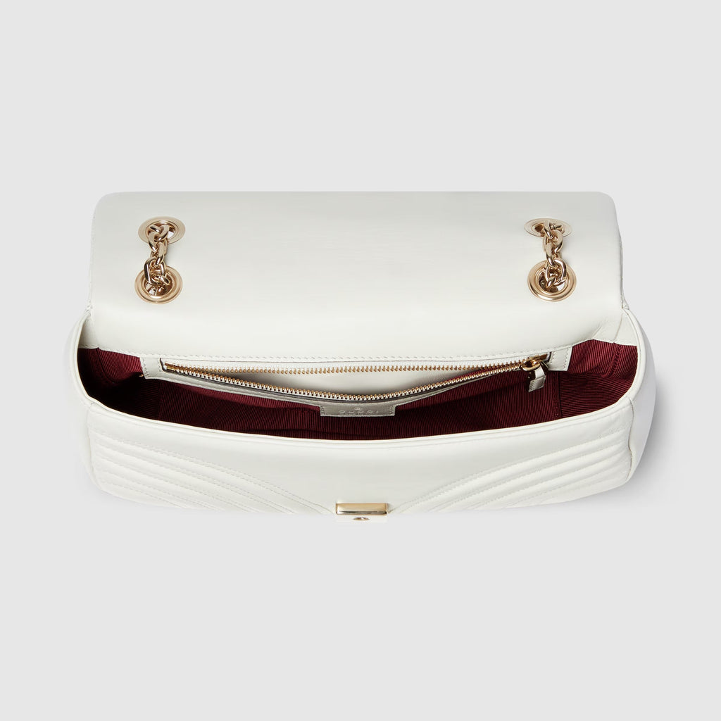 GG Marmont medium shoulder bag in white leather