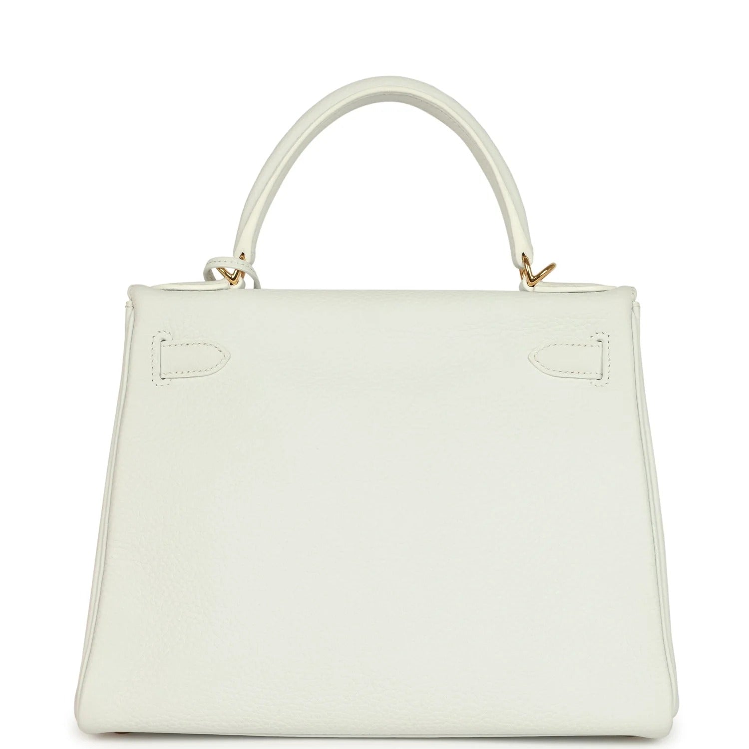 Kelly Retourne 28 White Clemence Gold Hardware
