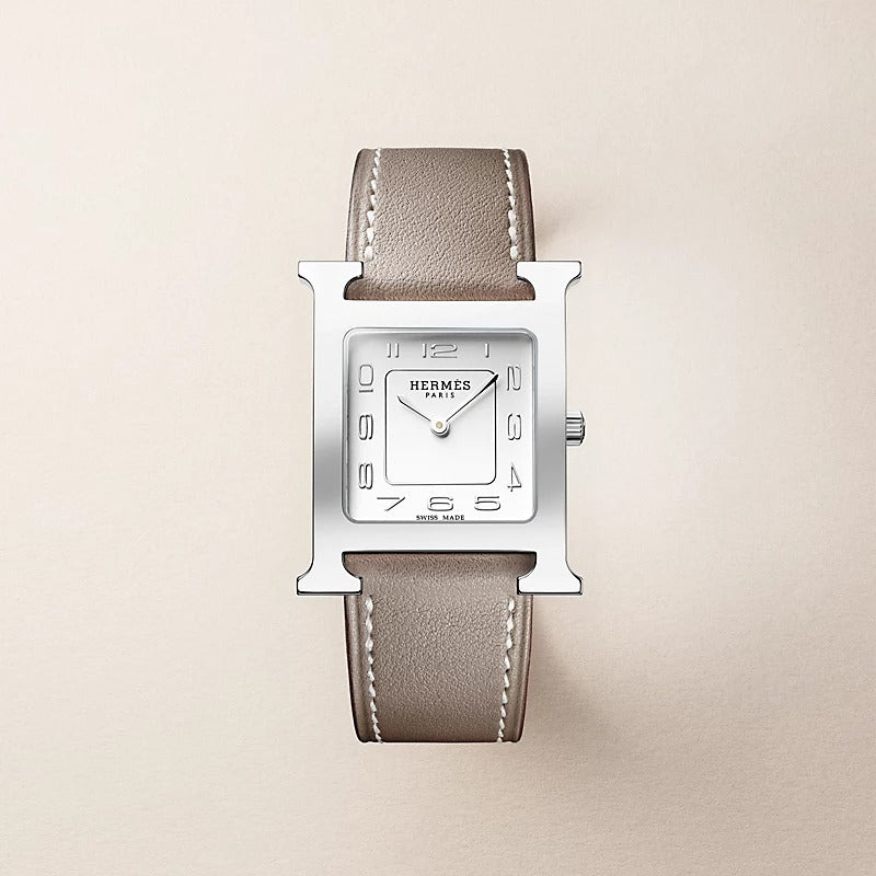 Heure H watch, medium model, 30 mm, étoupe