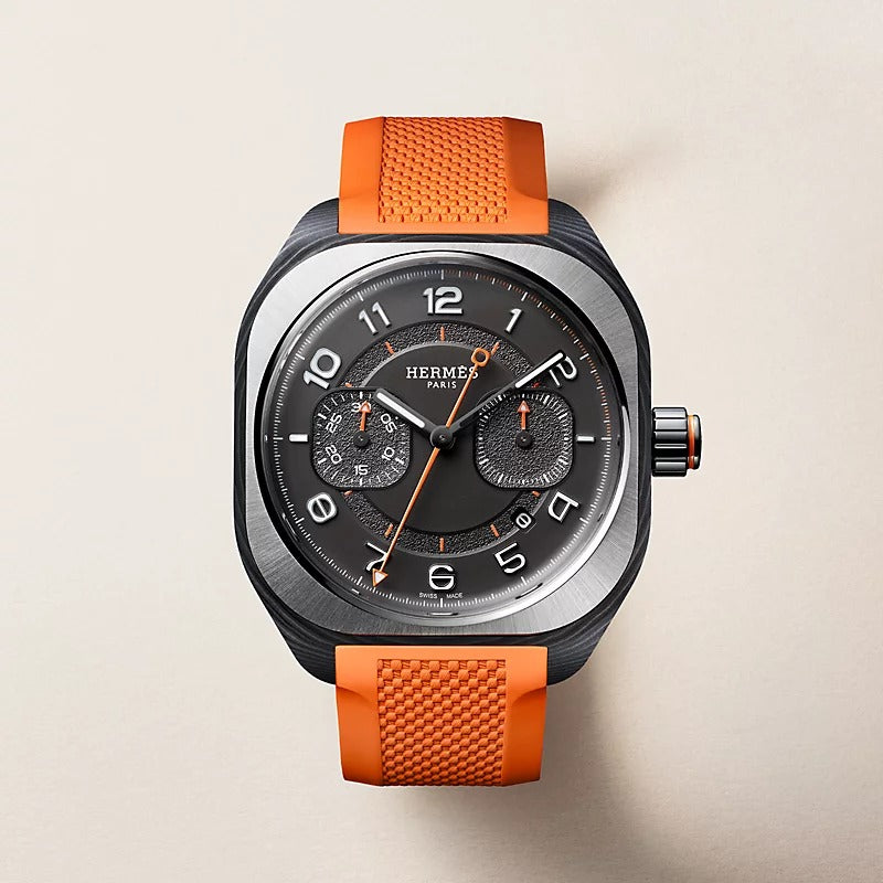 H08 Chronographe watch, 45 mm orangem