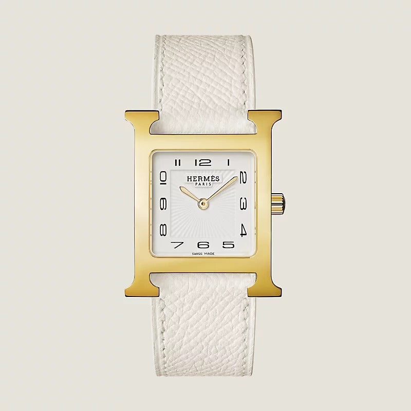 Heure H watch, medium model, 30 mm, blanc