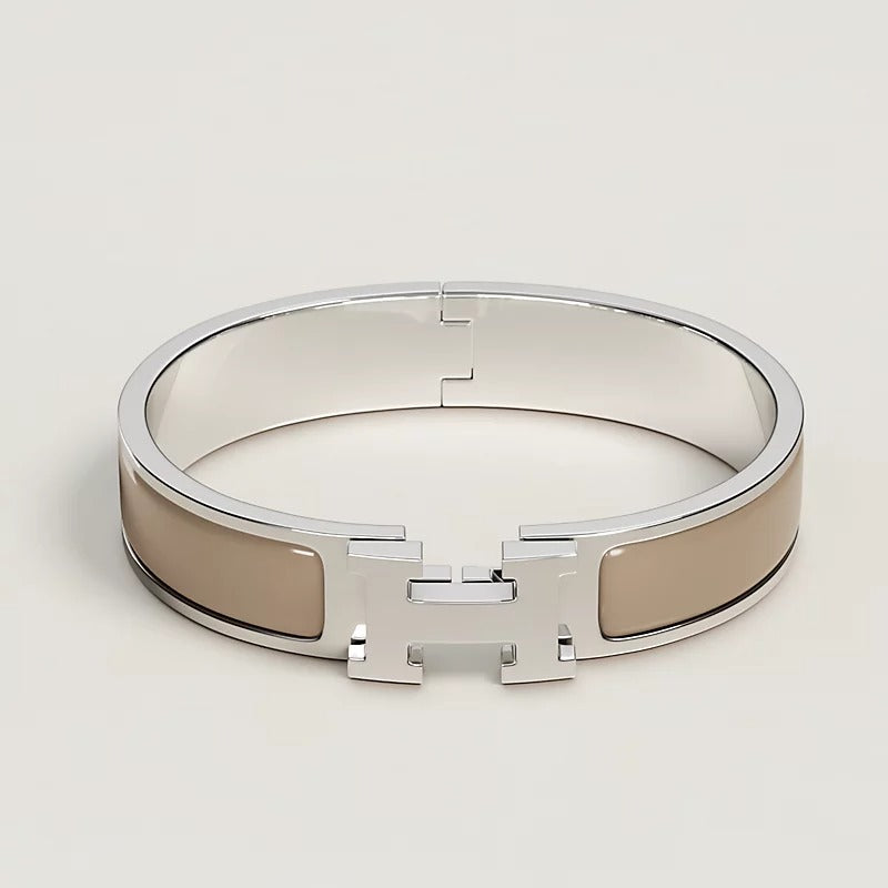 Clic H bracelet  silver marron glacé