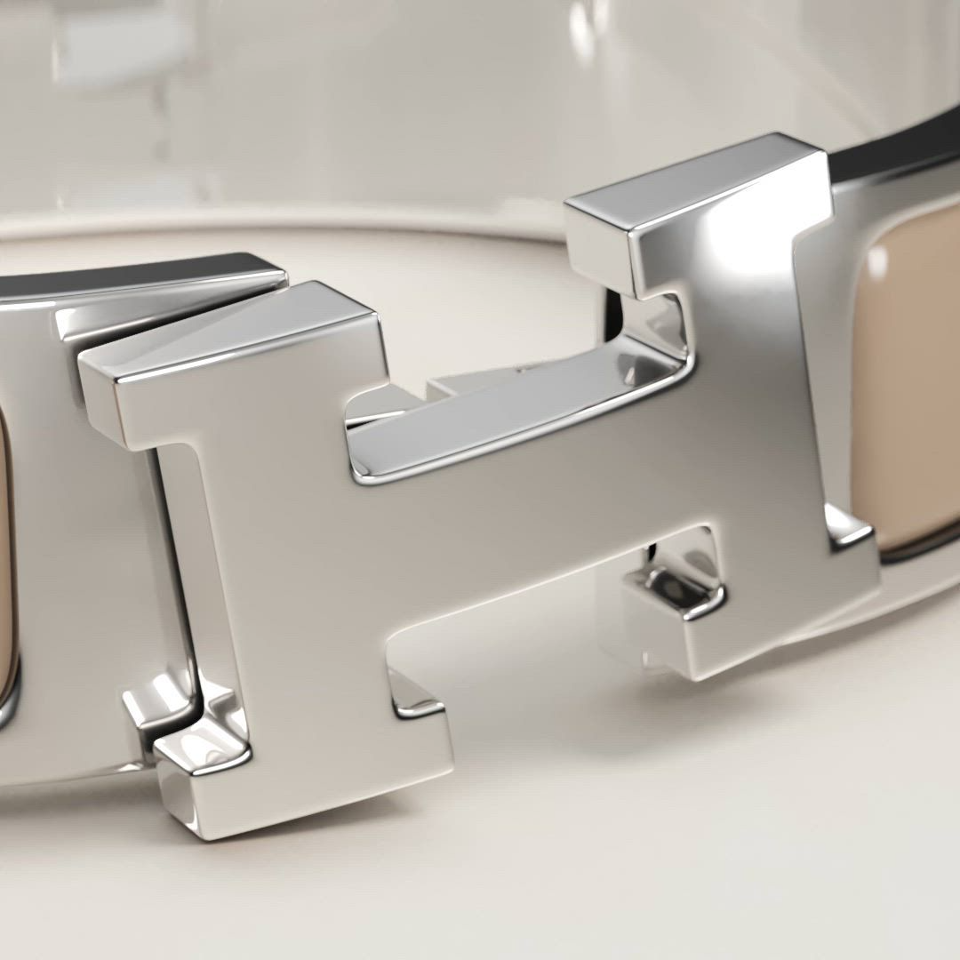 Clic H bracelet  silver marron glacé