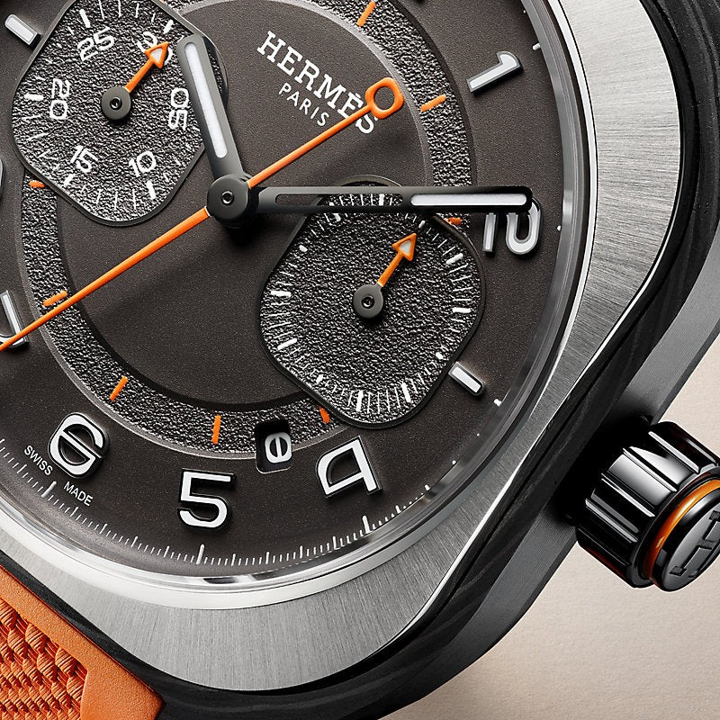 H08 Chronographe watch, 45 mm orangem