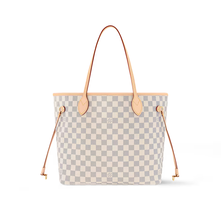Neverfull MM Damier Azur Canvas Rose Ballerine