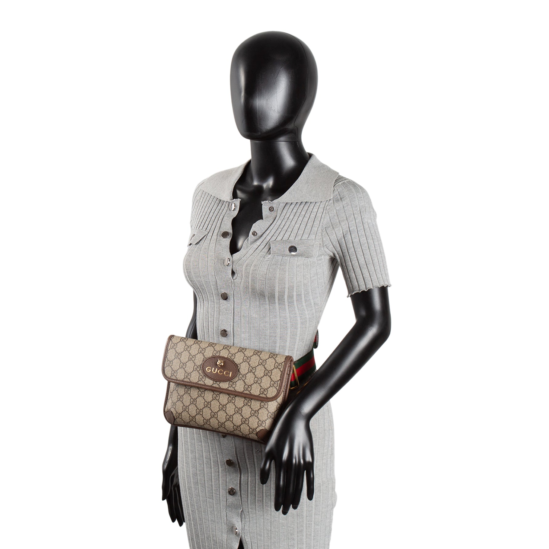 GU Neo Vintage Web Belt Bag Brown