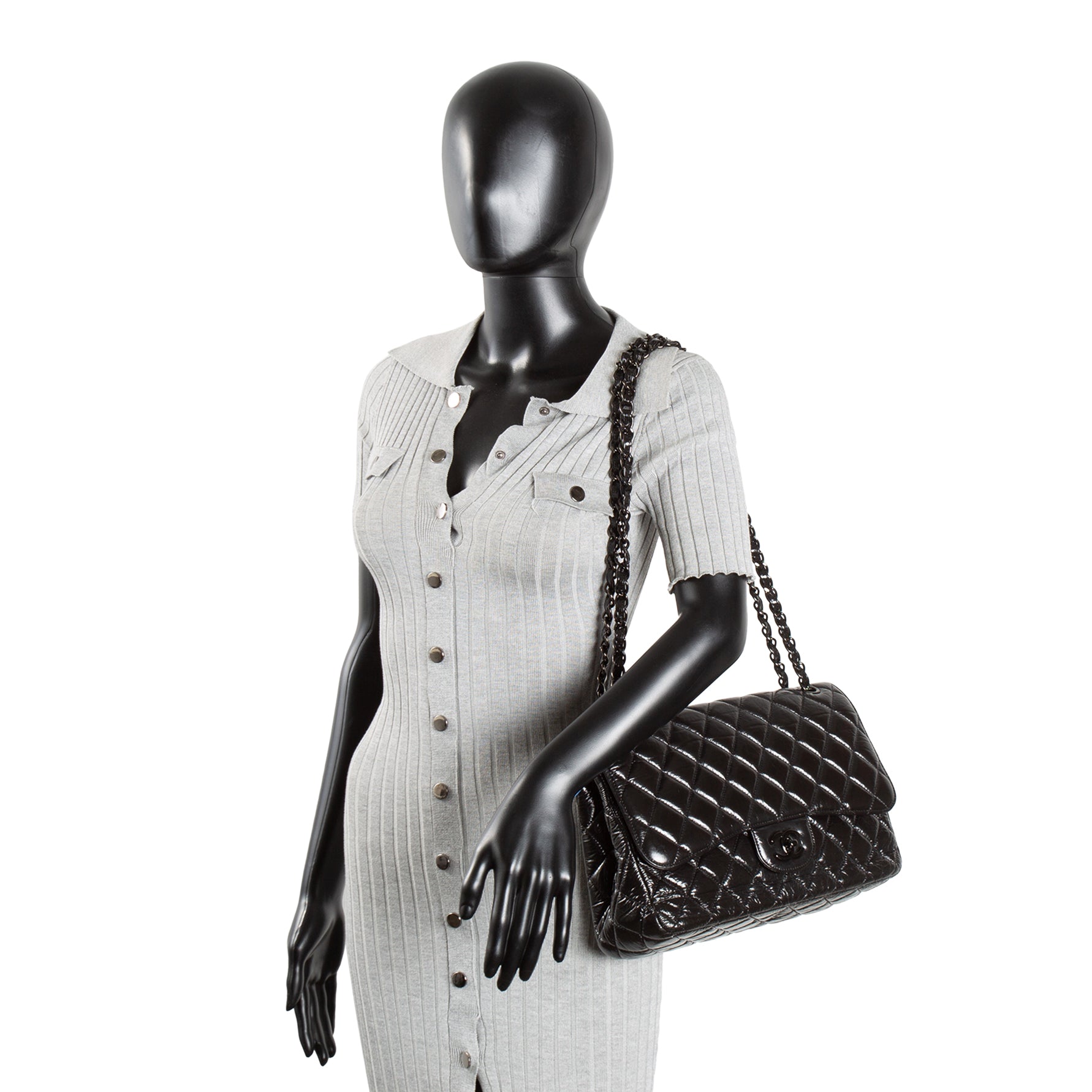 CH Classic Crinkle Double Jumbo Flap - Black